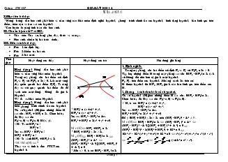 Giáo án lớp 12 môn Hình học - Tiết 24: Hypebol