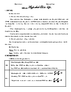 Giáo án lớp 12 môn Hình học - Tiết 25: Hypebol-Bài tập