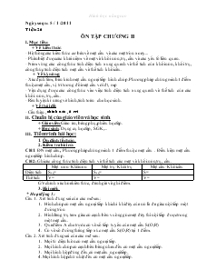 Giáo án lớp 12 môn Hình học - Tiết: 26: Ôn tập chương II