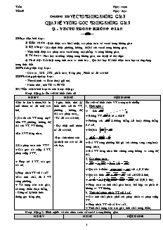 Giáo án lớp 12 môn Hình học - Tiết 29 - Bài 1: Vectơ trong không gian