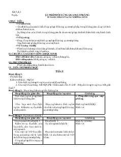 Giáo án lớp 12 môn Hình học - Tiết 3, 4, 5 - Bài 02: Phép đối xứng qua mặt phẳng sự bằng nhau của các khối đa diện