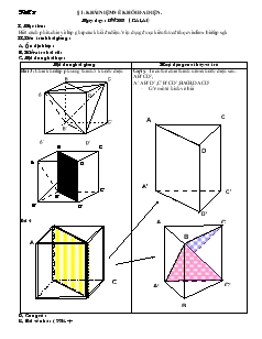 Giáo án lớp 12 môn Hình học - Tiết 3 - Bài 1: Khái niệm về khối đa diện