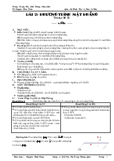 Giáo án lớp 12 môn Hình học - Tiết 30 - 33 - Bài 2: Phương trình mặt phẳng