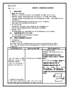 Giáo án lớp 12 môn Hình học - Tiết 31, 32: Phương trình mặt phẳng