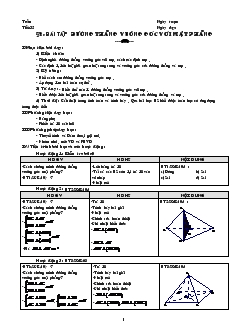 Giáo án lớp 12 môn Hình học - Tiết 35 - Bài 3: Bài tập đường thẳng vuông góc với mặt phẳng