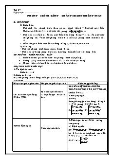 Giáo án lớp 12 môn Hình học - Tiết 37: Phương trình đường thẳng trong không gian