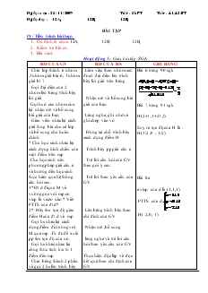 Giáo án lớp 12 môn Hình học - Tiết 38 - Bài 3: Bài tập