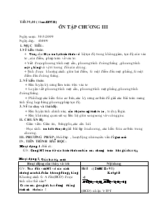 Giáo án lớp 12 môn Hình học - Tiết 39, 40: Ôn tập chương III