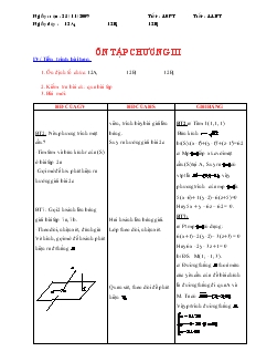 Giáo án lớp 12 môn Hình học - Tiết 40 - Ôn tập chương 3