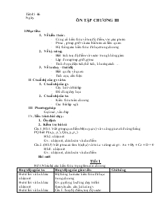 Giáo án lớp 12 môn Hình học - Tiết 45, 46 - Ôn tập chương III