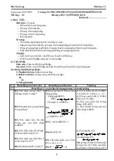 Giáo án lớp 12 môn Hình học - Tiết dạy: 44 - Bài dạy: Bài tập ôn học kì II