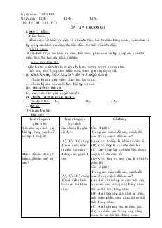 Giáo án lớp 12 môn Hình học - Tiết thứ 10: Ôn tập chương 1