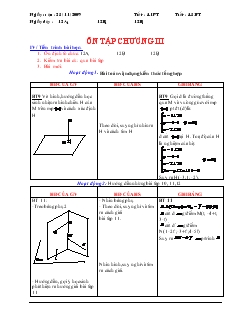 Giáo án lớp 12 môn Hình học - Tiết thứ 41 - Ôn tập chương III
