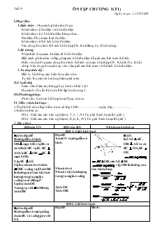 Giáo án lớp 12 môn Hình học - Tiết thứ 9: Ôn  tập chương 1