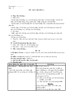 Giáo án lớp 12 môn Hình học - Tiết thứ 9: Ôn tập chương I