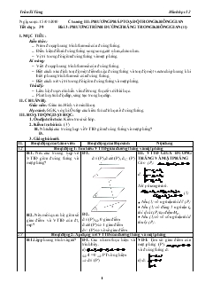 Giáo án lớp 12 môn Hình học - Trần Sĩ Tùng - Tiết dạy: 39 - Bài 3: Phương trình đường thẳng trong không gian