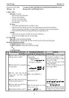 Giáo án lớp 12 môn Hình học - Trần Sĩ Tùng - Tiết dạy: 42 - Bài dạy: Bài tập ôn học kì II