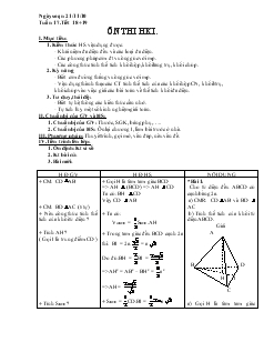 Giáo án lớp 12 môn Hình học - Trần Sĩ Tùng - Tuần 17 - Tiết 18, 19: Ôn thi học kì I