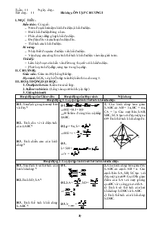 Giáo án lớp 12 môn Hình học -Tuần 11 - Tiết dạy: 11 - Bài dạy: Ôn tập chương 1