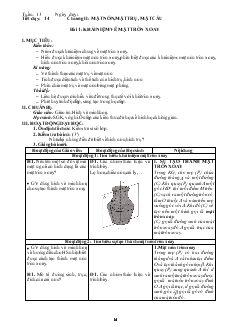 Giáo án lớp 12 môn Hình học -Tuần 13 - Tiết 14 - Bài 1: Khái niệm về mặt tròn xoay