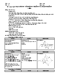 Giáo án lớp 12 môn Hình học - Tuần 14 - Tiết 16 - Bài 1: Bài tập đại cương về đường thẳng và mặt phẳng