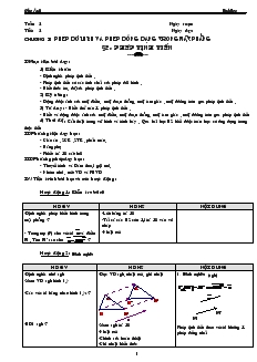 Giáo án lớp 12 môn Hình học - Tuần 2 - Tiết 2 - Bài 2: Phép tịnh tiến