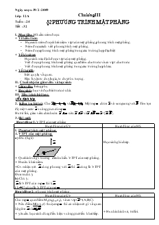 Giáo án lớp 12 môn Hình học - Tuần 24 - Tiết 32 - Bài 2: Phương trình mặt phẳng