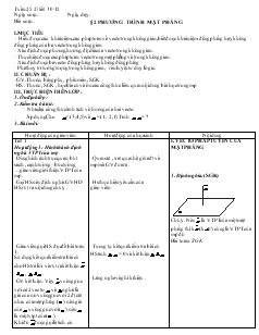 Giáo án lớp 12 môn Hình học - Tuần 25, 27 - Tiết 30, 32: Phương trình mặt phẳng