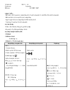 Giáo án lớp 12 môn Hình học - Tuần 28, 29 - Tiết 33, 34: Luyện tập