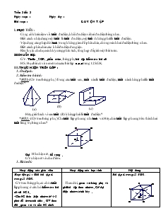 Giáo án lớp 12 môn Hình học - Tuần 3 - Tiết 3: Luyện tập