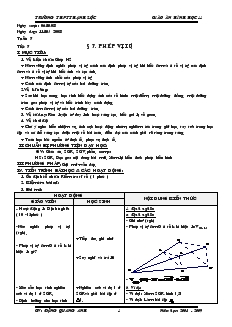 Giáo án lớp 12 môn Hình học - Tuần 7 - Tiết 7 - Bài 7: Phép vị tự (tiếp)