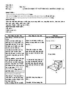 Giáo án lớp 12 môn Hình học - Tuần 7 - Tiết 7: Khái niệm về thể tích của khối đa diện