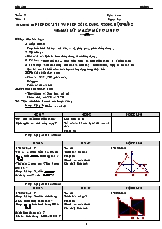 Giáo án lớp 12 môn Hình học - Tuần 9 - Tiết 9 - Bài 8: Bài tập phép đồng dạng