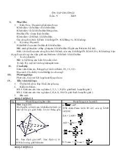 Giáo án lớp 12 môn Hình học - Tuần: 9 - Tiết:9 - Ôn tập chương I