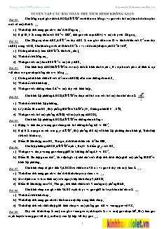 Giáo án lớp 12 môn Hình học - Tuyển tập các bài toán thể tích hình không gian