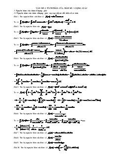 Giáo án lớp 12 môn Hình học - Vấn đề 2: Tích phân của hàm số lượng giác
