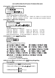 Giáo án lớp 12 môn Hình học - Về Bài tập phương pháp tọa độ trong không gian