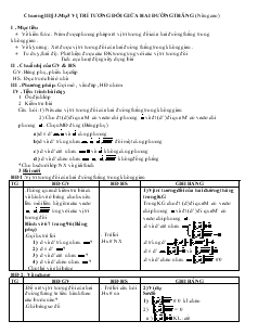 Giáo án lớp 12 môn Hình học - Vị trí tương đối giữa hai đường thẳng (nâng cao)