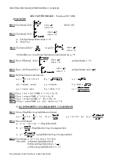 Giáo án lớp 12 môn Toán - Bài tập ôn thi kì I – năm học 2007-2008