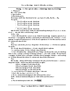 Giáo án lớp 12 môn Toán - Chương 2 : Các qui tắc đếm – chỉnh hợp hoán vị và tổ hợp