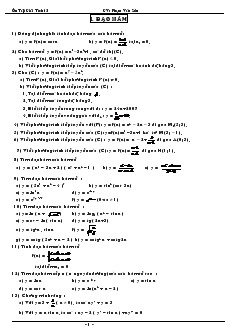 Giáo án lớp 12 môn Toán - Đạo hàm