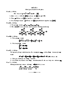 Giáo án lớp 12 môn Toán - Đề số 5 thời gian làm bài: 180 phút