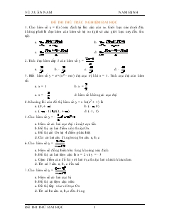 Giáo án lớp 12 môn Toán - Đề thi thử trắc nghiệm đai học