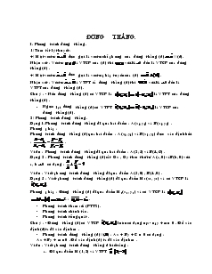 Giáo án lớp 12 môn Toán - Đường thẳng (tiếp theo)