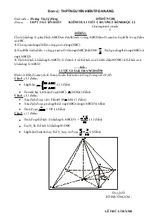 Giáo án lớp 12 môn Toán - Kiểm tra 1 tiết chương 1 hình học 12