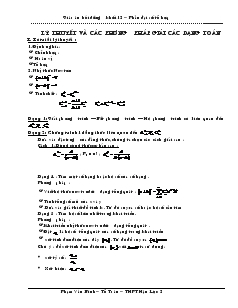 Giáo án lớp 12 môn Toán - Lý thuyết về các phương pháp giải các dạng toán