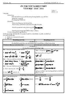 Giáo án lớp 12 môn Toán - Ôn thi tốt nghiệp thpt năm học 2010 - 2011