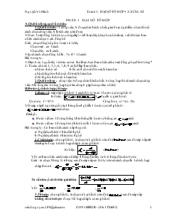 Giáo án lớp 12 môn Toán - Phần 1 : Đại số tổ hợp