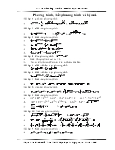 Giáo án lớp 12 môn Toán - Phương trình, bất phương trình và hệ mũ