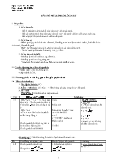 Giáo án lớp 12 môn Toán - Tiết: 29,  30: Hàm số mũ. Hàm số lôgarit